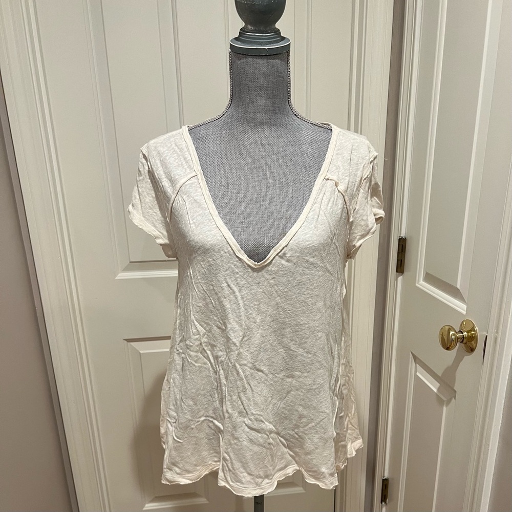 We The Free Flutter Sleeve Tee in Cream